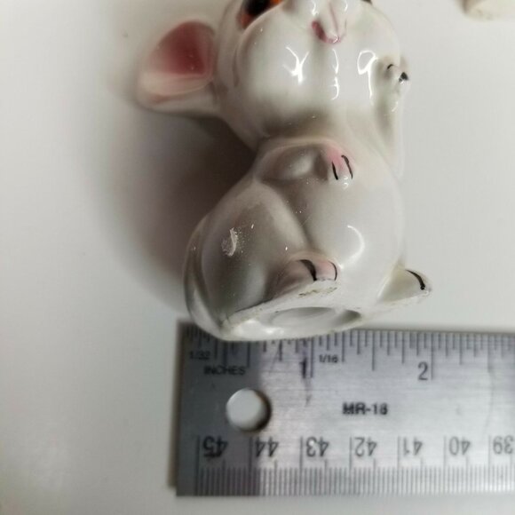 Vintage Salt and Pepper Shakers Big Ears Gray Mice Mouse Anthropomorphic - Picture 8 of 8